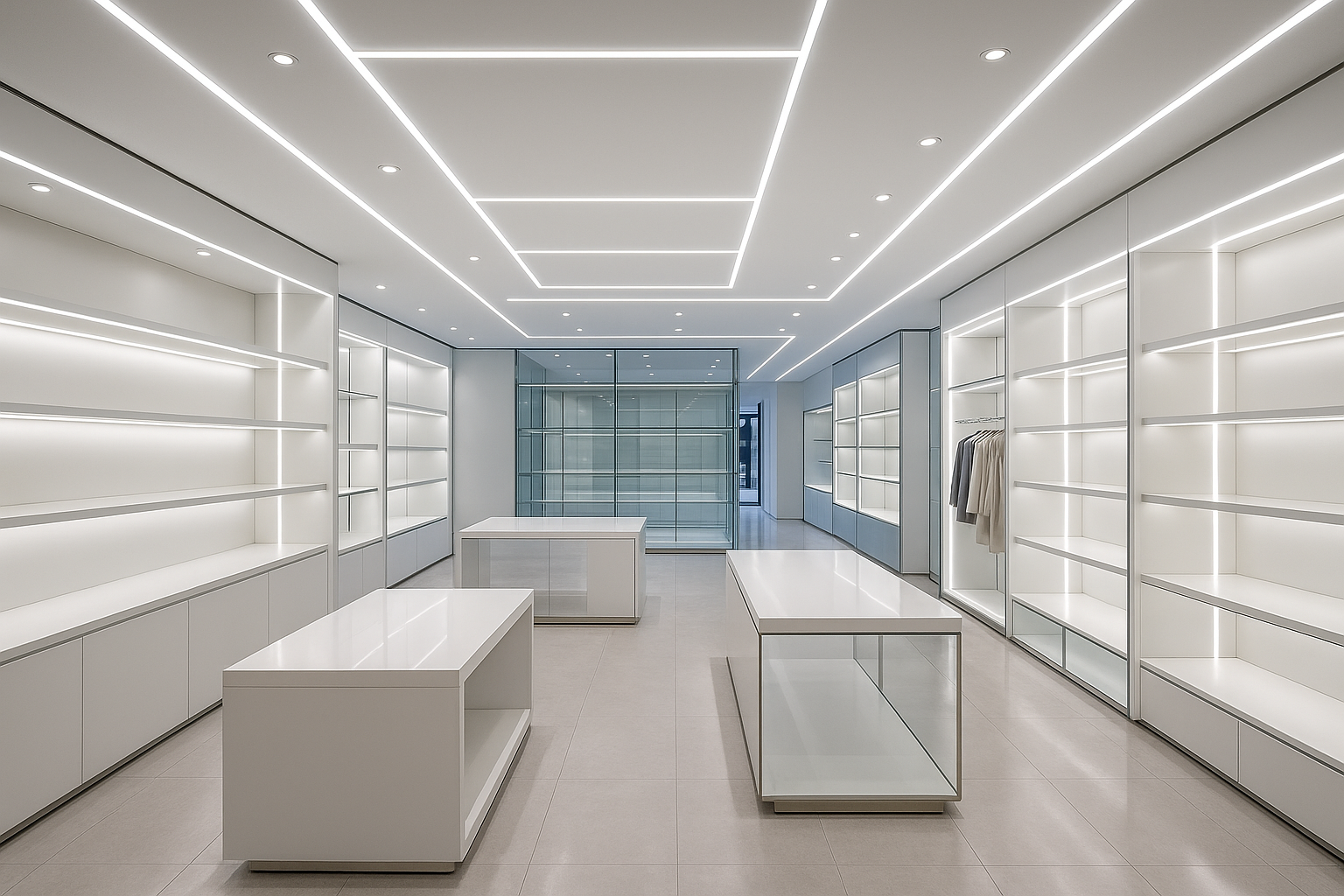 a modern store with LEDs